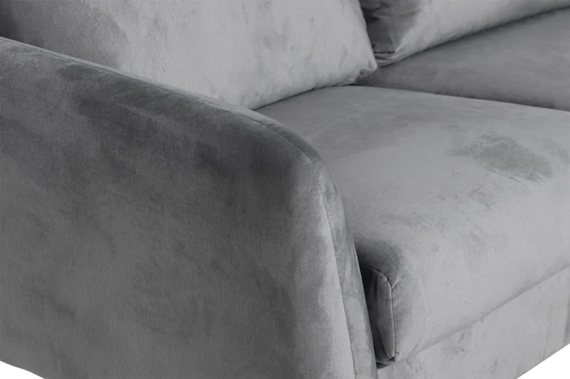 Trend 5-sits Högervänd L-formad Hörnsoffa med Divan i Sammet - Ljusgrå - Möbler - Vardagsrum - Soffor - Hörnsoffor