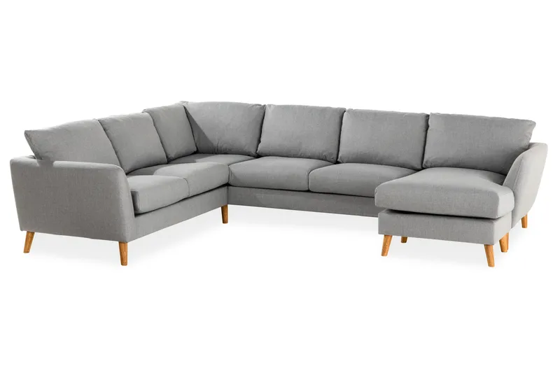 Trend 5-sits Högervänd U-formad Hörnsoffa med divan i Tyg - Grå - Möbler - Vardagsrum - Soffor - Hörnsoffor