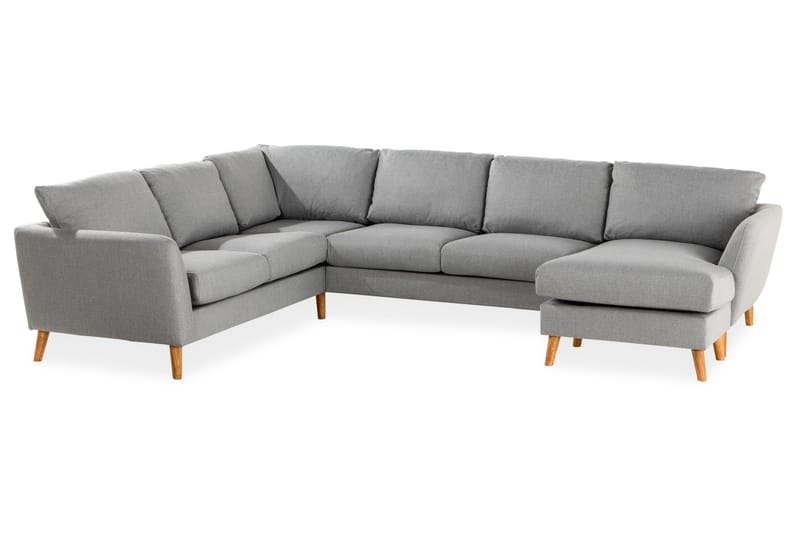 Trend 5-sits Högervänd U-formad Hörnsoffa med divan i Tyg - Grå - Möbler - Vardagsrum - Soffor - Hörnsoffor