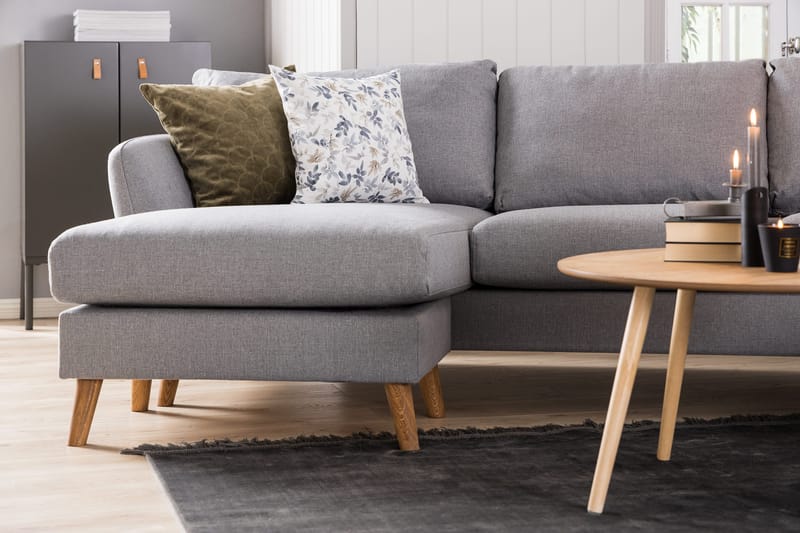 Trend 5-sits Högervänd U-formad Hörnsoffa med divan i Tyg - Ljusgrå - Möbler - Vardagsrum - Soffor - Hörnsoffor