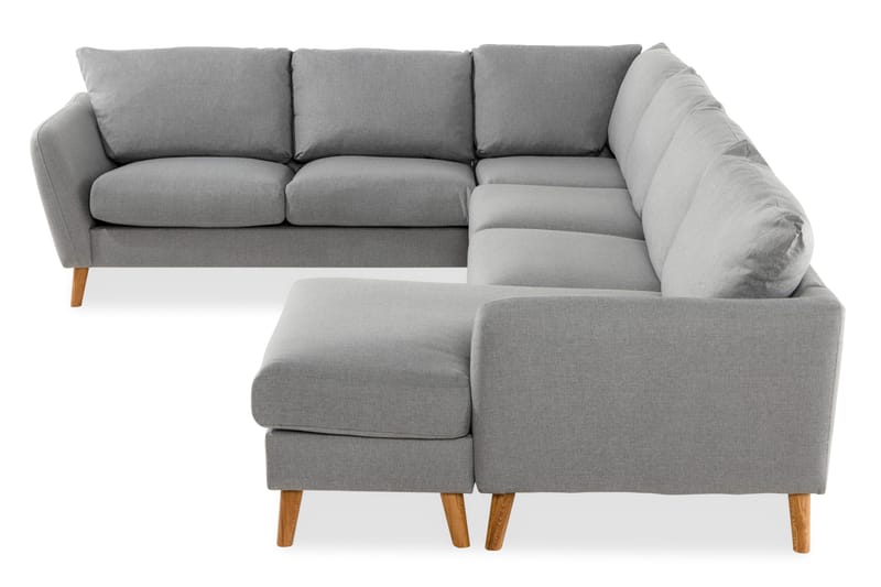 Trend 5-sits Högervänd U-formad Hörnsoffa med divan i Tyg - Ljusgrå - Möbler - Vardagsrum - Soffor - Hörnsoffor