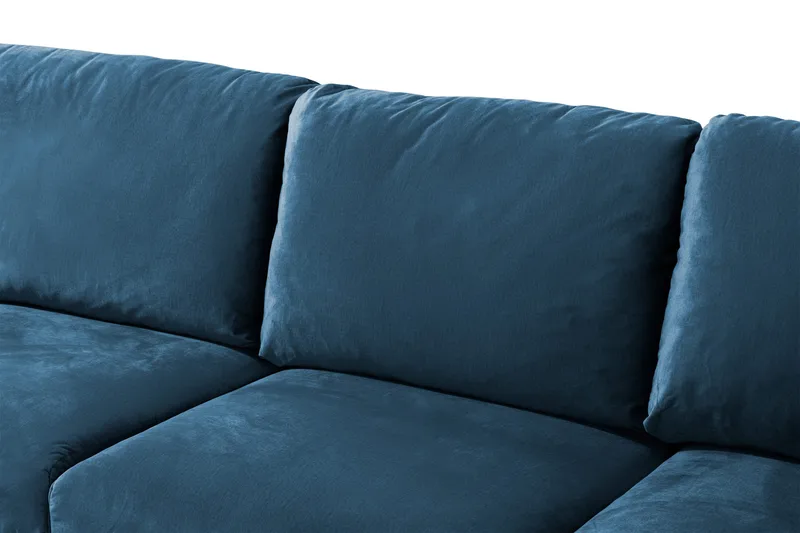 Trend 5-sits Vänstervänd U-formad Hörnsoffa med divan i Sammet - Blå - Möbler - Vardagsrum - Soffor - Hörnsoffor