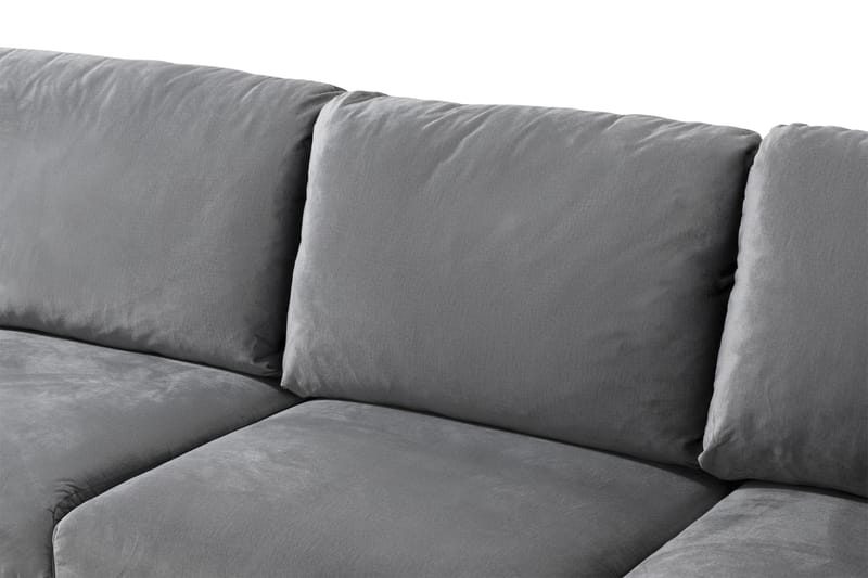 Trend 5-sits Vänstervänd U-formad Hörnsoffa med divan i Sammet - Ljusgrå - Möbler - Vardagsrum - Soffor - Hörnsoffor