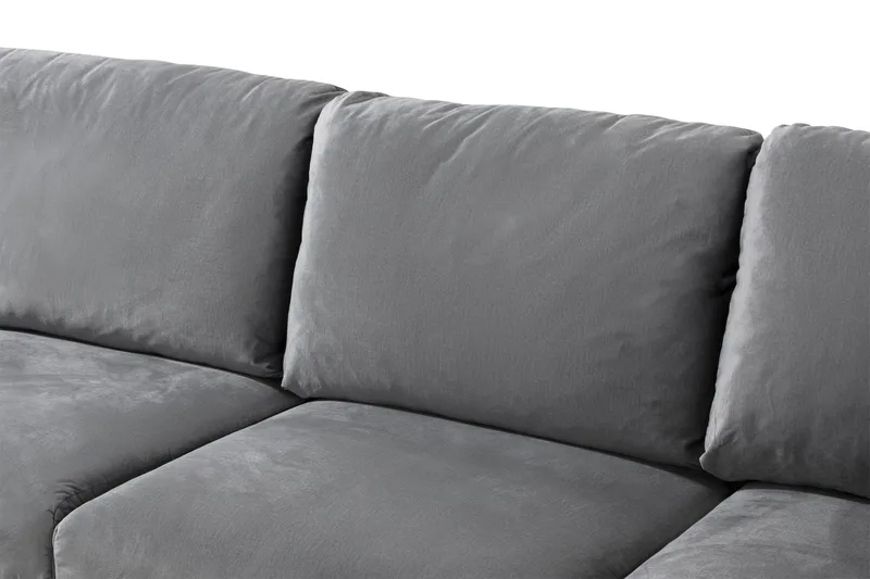 Trend 5-sits Vänstervänd U-formad Hörnsoffa med divan i Sammet - Ljusgrå - Möbler - Vardagsrum - Soffor - Hörnsoffor