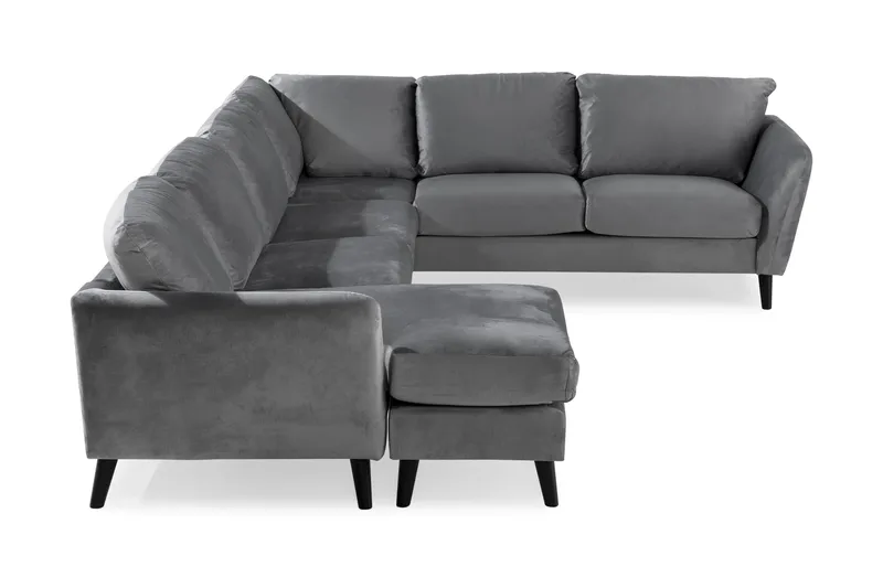 Trend 5-sits Vänstervänd U-formad Hörnsoffa med divan i Sammet - Ljusgrå - Möbler - Vardagsrum - Soffor - Hörnsoffor