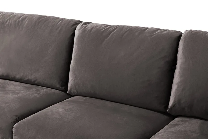 Trend 5-sits Vänstervänd U-formad Hörnsoffa med divan i Sammet - Mörkgrå - Möbler - Vardagsrum - Soffor - Hörnsoffor