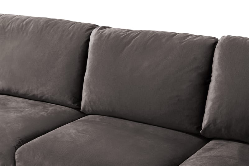 Trend 5-sits Vänstervänd U-formad Hörnsoffa med divan i Sammet - Mörkgrå - Möbler - Vardagsrum - Soffor - Hörnsoffor