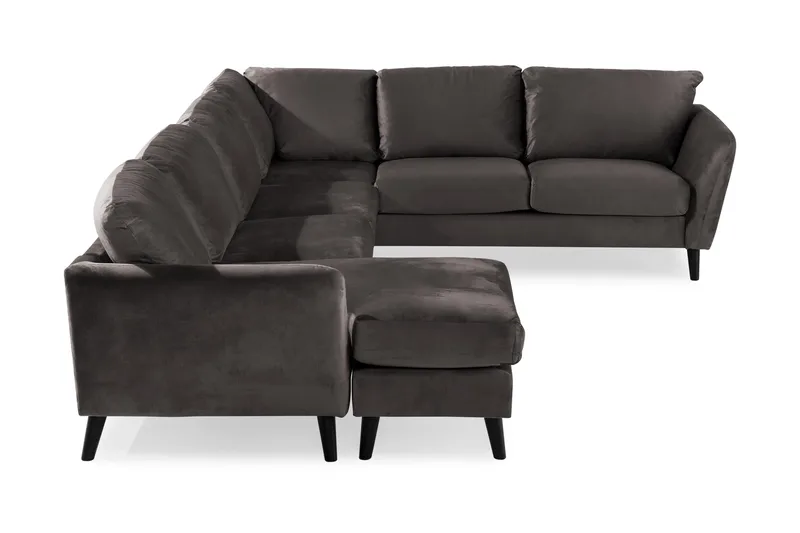 Trend 5-sits Vänstervänd U-formad Hörnsoffa med divan i Sammet - Mörkgrå - Möbler - Vardagsrum - Soffor - Hörnsoffor