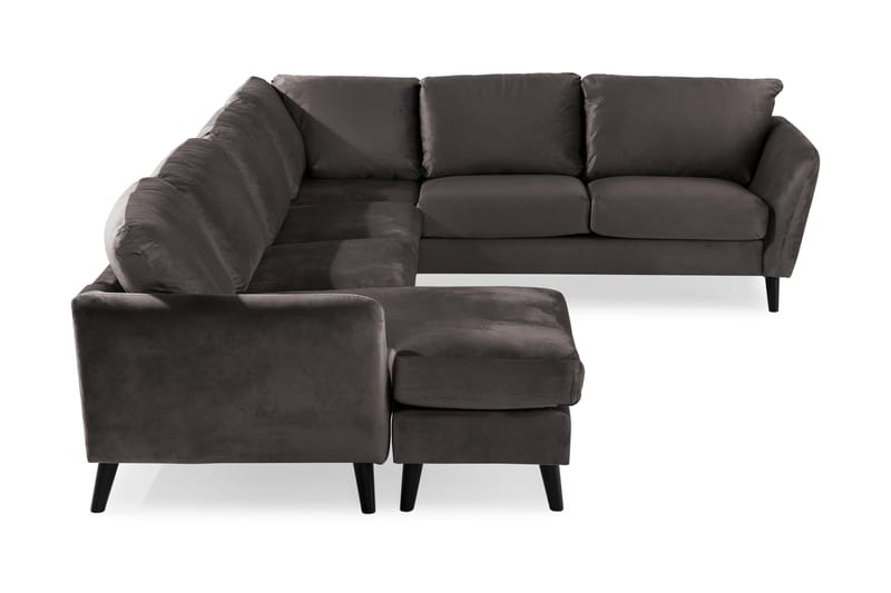 Trend 5-sits Vänstervänd U-formad Hörnsoffa med divan i Sammet - Mörkgrå - Möbler - Vardagsrum - Soffor - Hörnsoffor