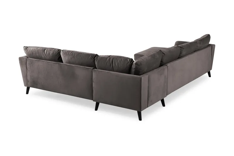 Trend 5-sits Vänstervänd U-formad Hörnsoffa med divan i Sammet - Mörkgrå - Möbler - Vardagsrum - Soffor - Hörnsoffor