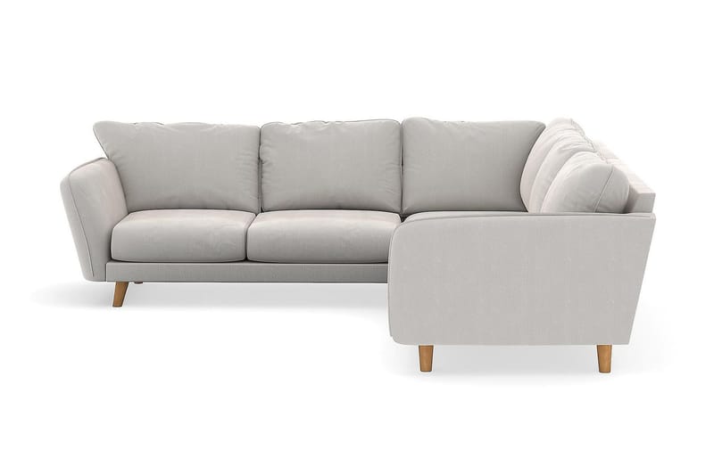 Trend Lyx 6-sits Vändbar L-formad Hörnsoffa i Sammet - Krämvit - Möbler - Vardagsrum - Soffor - Hörnsoffor