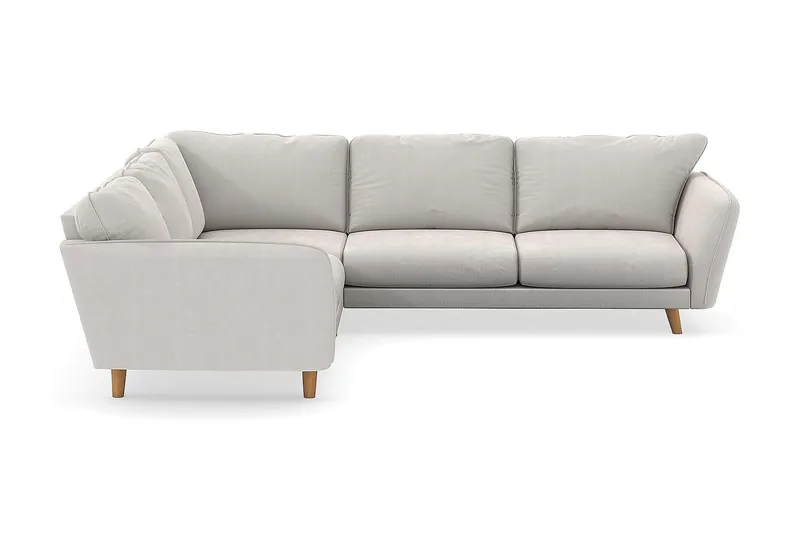 Trend Lyx 6-sits Vändbar L-formad Hörnsoffa i Sammet - Krämvit - Möbler - Vardagsrum - Soffor - Hörnsoffor