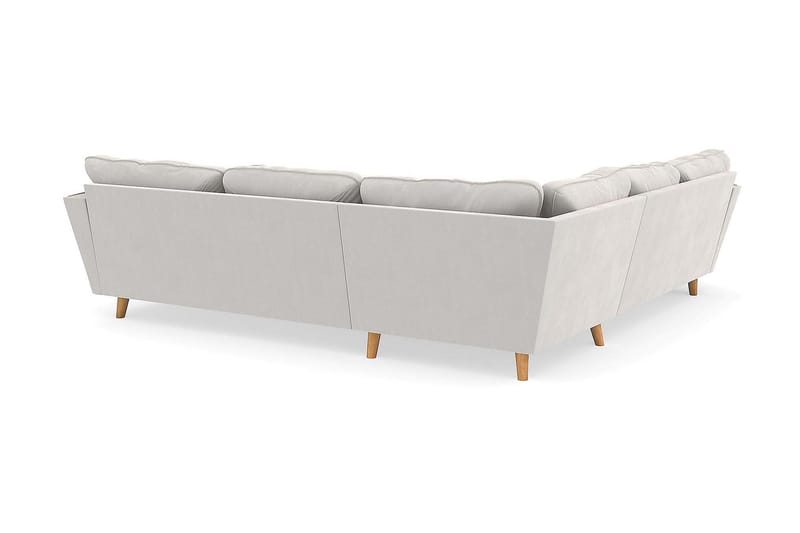 Trend Lyx 6-sits Vändbar L-formad Hörnsoffa i Sammet - Krämvit - Möbler - Vardagsrum - Soffor - Hörnsoffor