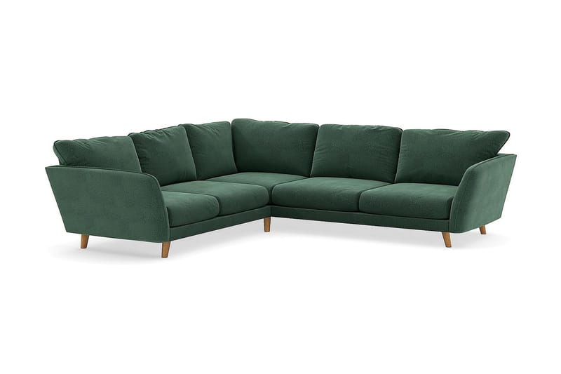 Trend Lyx 6-sits Vändbar L-formad Hörnsoffa i Sammet - Mörkgrön - Möbler - Vardagsrum - Soffor - Hörnsoffor