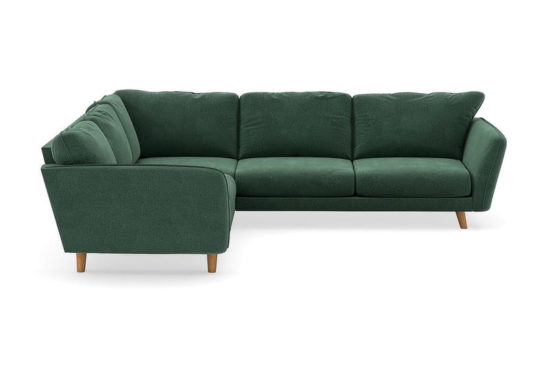 Trend Lyx 6-sits Vändbar L-formad Hörnsoffa i Sammet, Mörkgrön