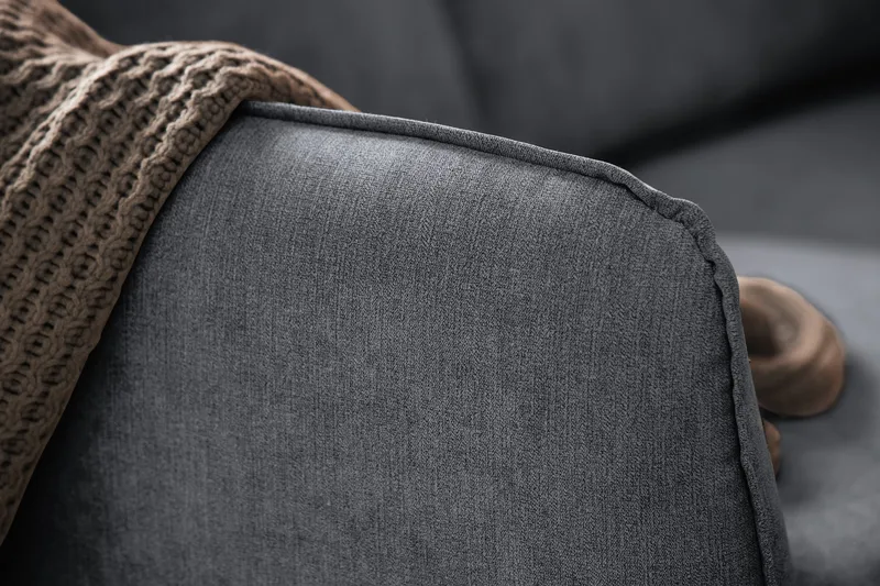 Trend Lyx 6-sits Vändbar L-formad Hörnsoffa i Tyg - Mörkgrå - Möbler - Vardagsrum - Soffor - Hörnsoffor