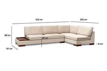 Tulima Soffa med Schäslong Höger - Beige/Natur - Möbler - Vardagsrum - Soffor - Hörnsoffor