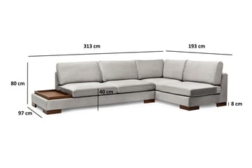 Tulima Soffa med Schäslong Höger - Ljusgrå/Natur - Möbler - Vardagsrum - Soffor - Hörnsoffor