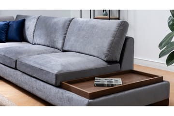 Tulima Soffa med Schäslong m Pall Vänster - Mörkgrå/Natur - Möbler - Vardagsrum - Soffor - Hörnsoffor