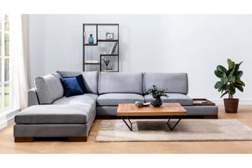 Tulima Soffa med Schäslong m Pall Vänster - Mörkgrå/Natur - Möbler - Vardagsrum - Soffor - Hörnsoffor