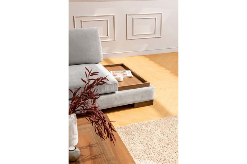 Tulima Soffa med Schäslong m Pall Vänster - Ljusgrå/Natur - Möbler - Vardagsrum - Soffor - Hörnsoffor