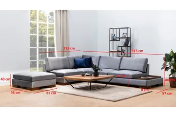 Tulima Soffa med Schäslong Vänster - Mörkgrå/Natur - Möbler - Vardagsrum - Soffor - Hörnsoffor