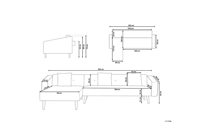 VADSO Hörnsoffa 303 cm - Hörnsoffor