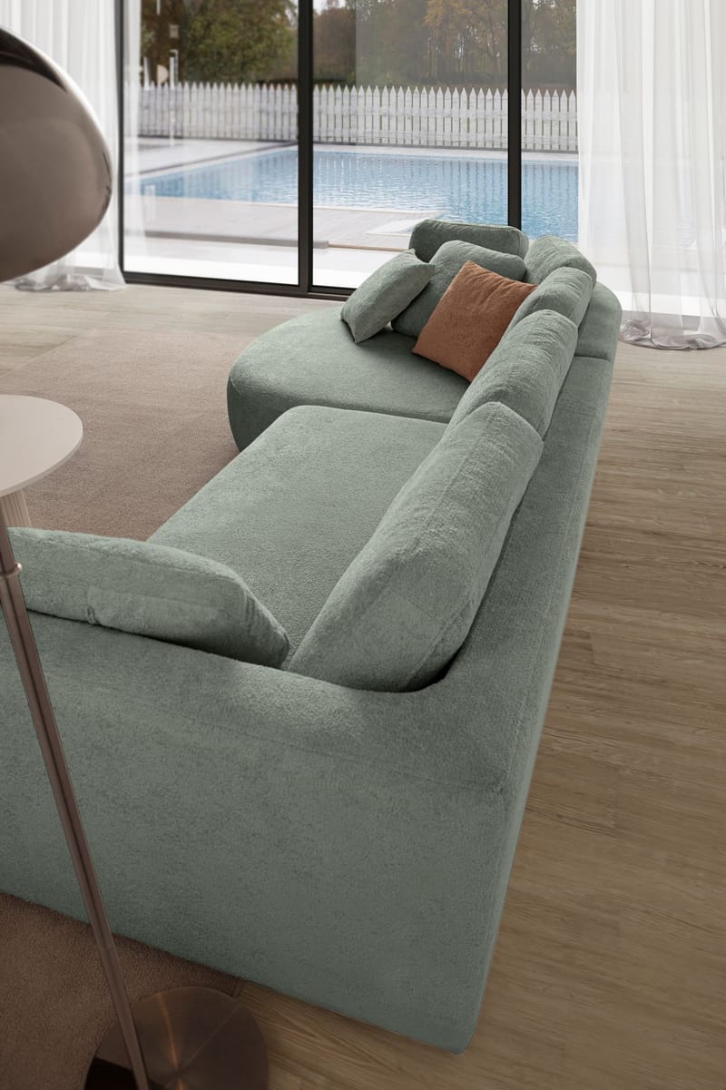 Venezia Hörnsoffa 310x75x105 cm - Liquid Green - Möbler - Vardagsrum - Soffor - Hörnsoffor