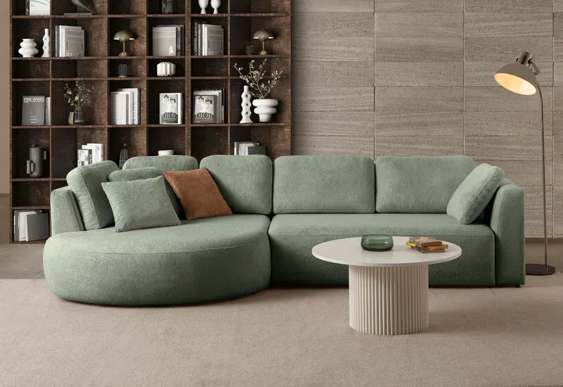 Venezia Hörnsoffa 310x75x105 cm - Liquid Green - Möbler - Vardagsrum - Soffor - Hörnsoffor