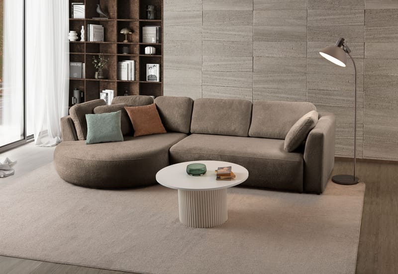 Venezia Hörnsoffa 310x75x105 cm - Mörkbrun - Möbler - Vardagsrum - Soffor - Hörnsoffor