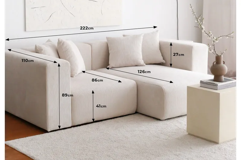 Yolo Hörnsoffa 2-sits - Vit - Möbler - Vardagsrum - Soffor - Hörnsoffor