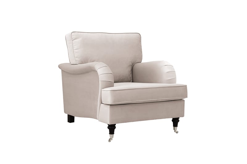 Howard Classic Soffgrupp 3-Sits Soffa och Fotpall i Sammet - Beige - Möbler - Vardagsrum - Soffgrupper - Howard soffgrupp