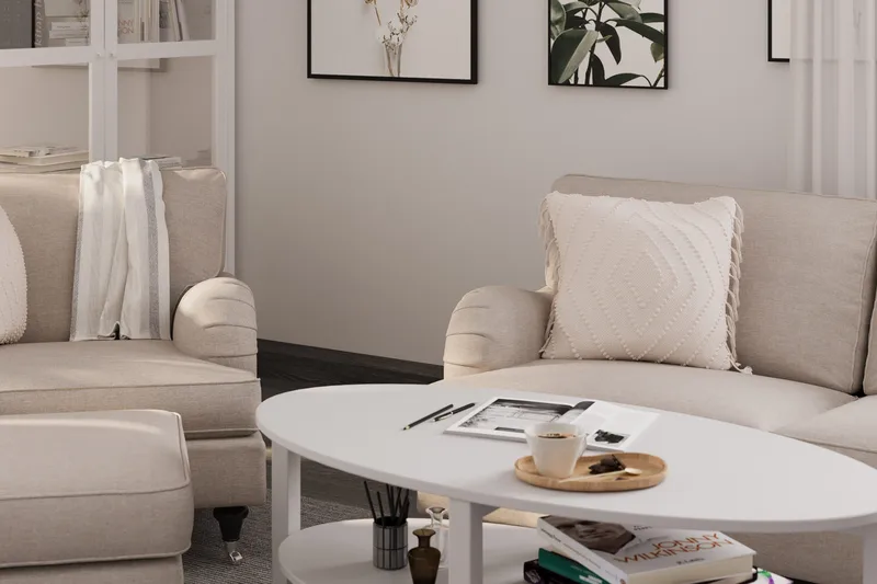 Howard Classic 3-sits Svängd Tygsoffa - Beige - Möbler - Vardagsrum - Soffor - Howardsoffor