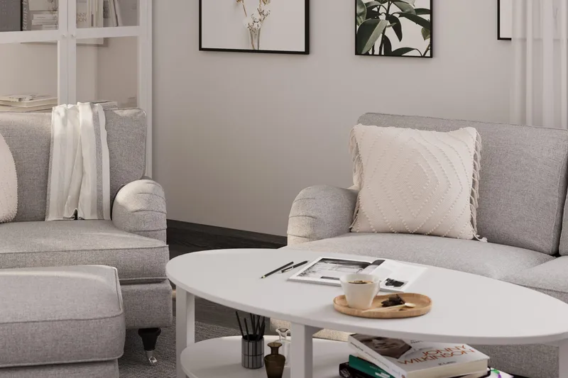 Howard Classic 3-sits Svängd Tygsoffa - Grå - Möbler - Vardagsrum - Soffor - Howardsoffor