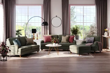 Howard Lyx 3-sits Manchestersoffa - Mörkgrön - Möbler - Vardagsrum - Soffor - Howardsoffor