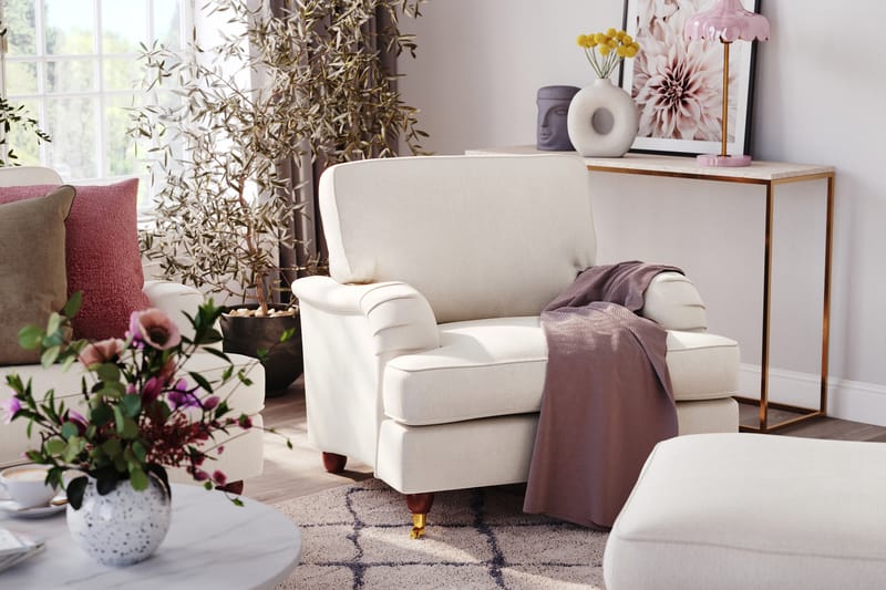 Howard Lyx 3-sits Sammetssoffa - Krämvit - Möbler - Vardagsrum - Soffor - Howardsoffor