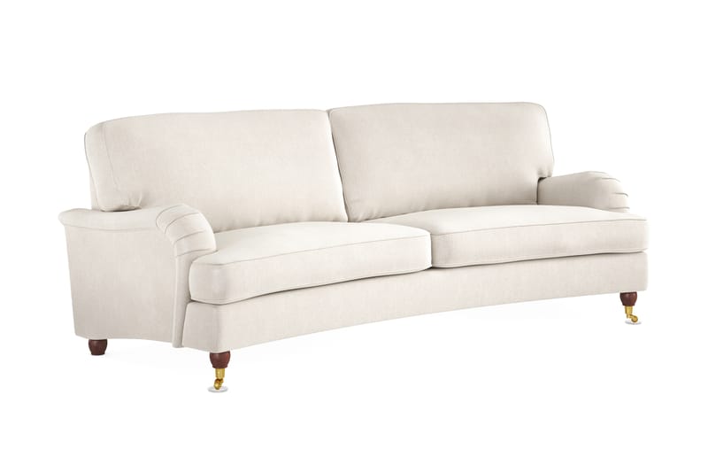 Howard Lyx 3-sits Svängd Sammetssoffa - Krämvit - Möbler - Vardagsrum - Soffor - Howardsoffor