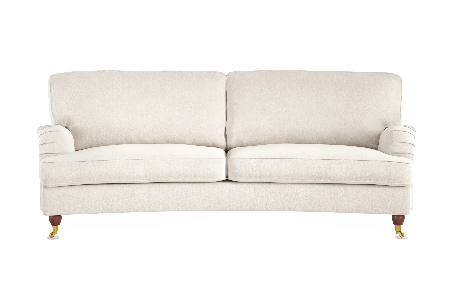 howard lyx 3-sits svängd sammetssoffa - krämvit