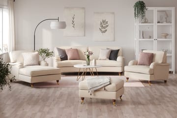 Howard Lyx 3-sits Svängd Tygsoffa - Beige - Möbler - Vardagsrum - Soffor - Howardsoffor