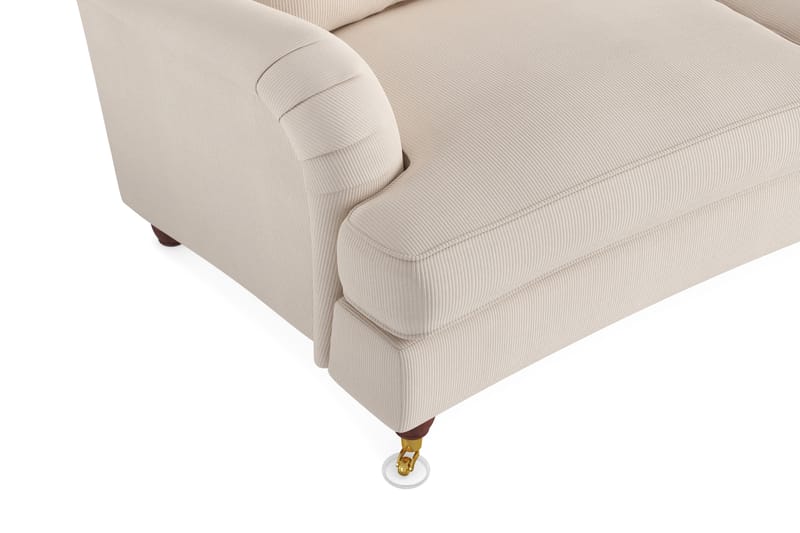 Howard Lyx 4-sits Svängd Manchestersoffa - Beige - Möbler - Vardagsrum - Soffor - Howardsoffor