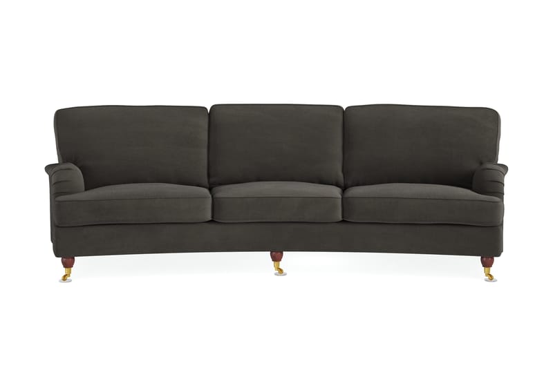 Howard Lyx 4-sits Svängd Manchestersoffa, Mörkgrå