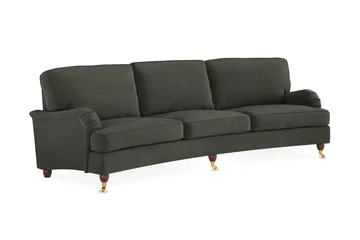 Howard Lyx 4-sits Svängd Manchestersoffa - Mörkgrön - Möbler - Vardagsrum - Soffor - Howardsoffor