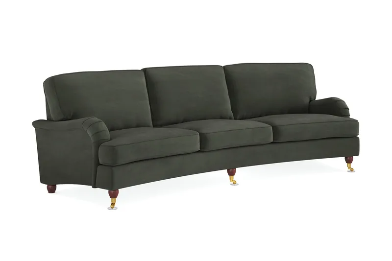 Howard Lyx 4-sits Svängd Manchestersoffa - Mörkgrön - Möbler - Vardagsrum - Soffor - Howardsoffor