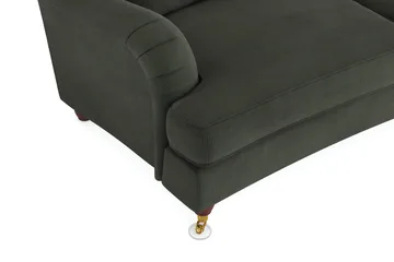 Howard Lyx 4-sits Svängd Manchestersoffa - Mörkgrön - Möbler - Vardagsrum - Soffor - Howardsoffor