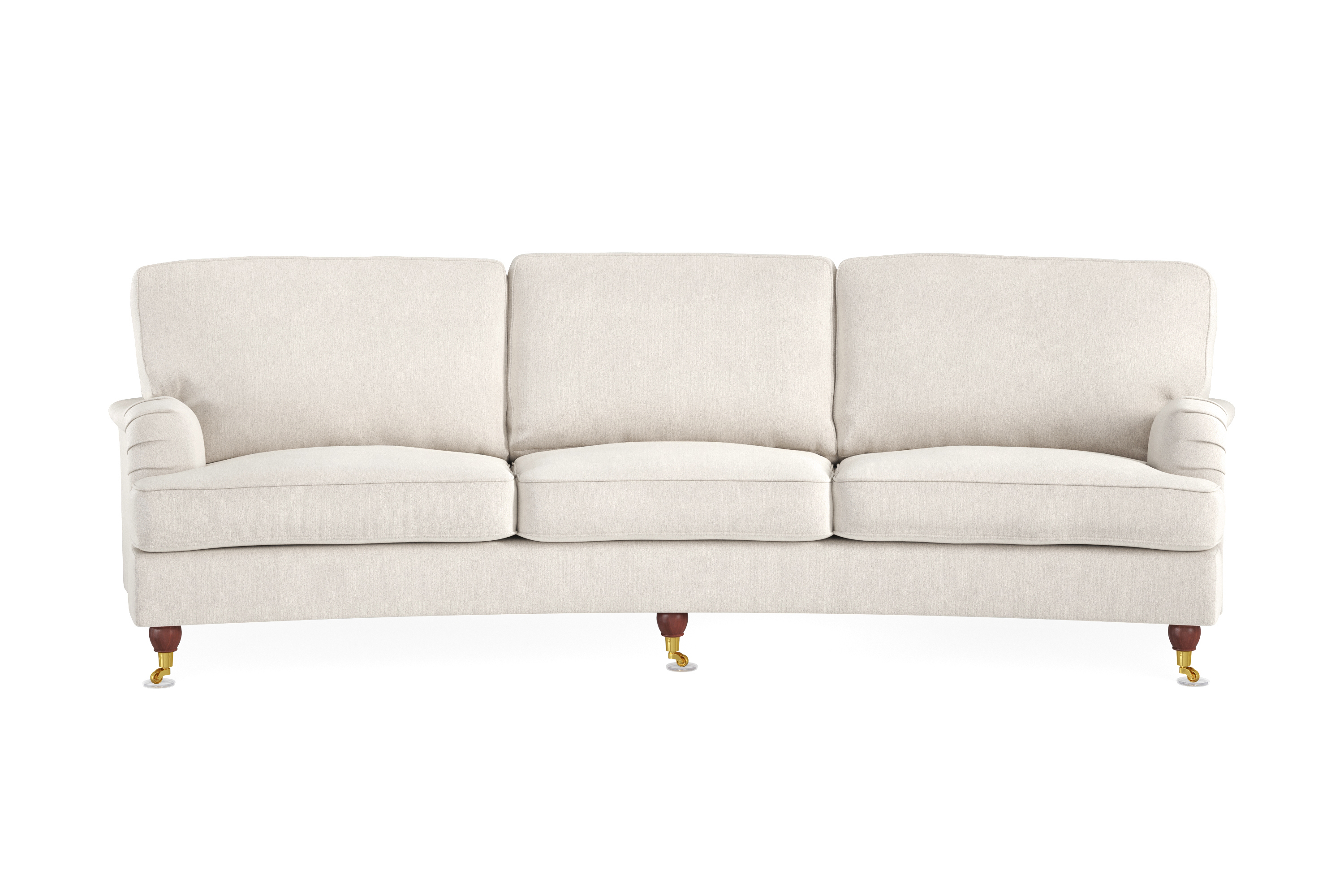 howard lyx 4-sits svängd sammetssoffa - krämvit