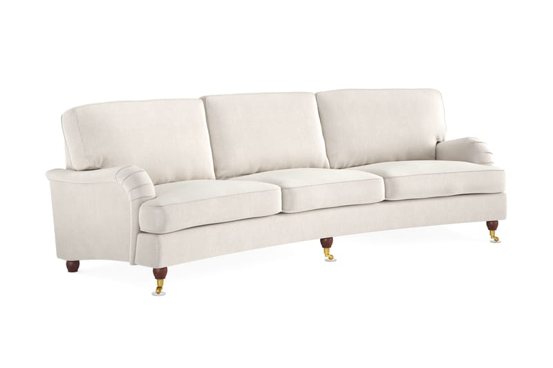 Howard Lyx 4-sits Svängd Sammetssoffa - Krämvit - Möbler - Vardagsrum - Soffor - Howardsoffor