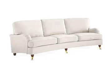 Howard Lyx 4-sits Svängd Sammetssoffa - Krämvit - Möbler - Vardagsrum - Soffor - Howardsoffor