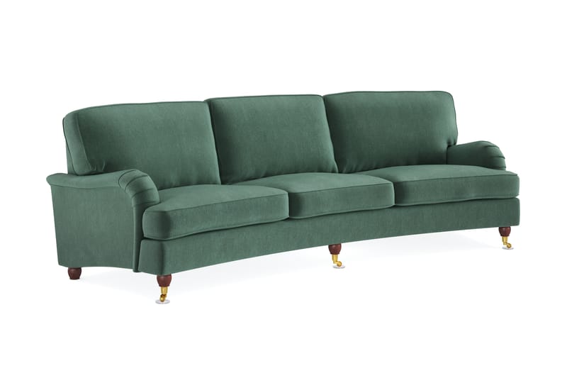 Howard Lyx 4-sits Svängd Sammetssoffa - Mörkgrön - Möbler - Vardagsrum - Soffor - Howardsoffor