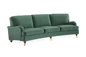 Howard Lyx 4-sits Svängd Sammetssoffa - Mörkgrön - Möbler - Vardagsrum - Soffor - Howardsoffor