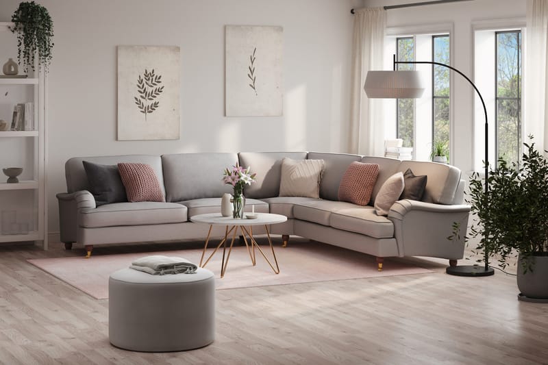 Howard Lyx 6-sits Vänstervänd L-formad Hörnsoffa i Tyg - Ljusgrå - Möbler - Vardagsrum - Soffor - Howardsoffor